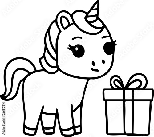Cute Unicorn Character Handdrawn