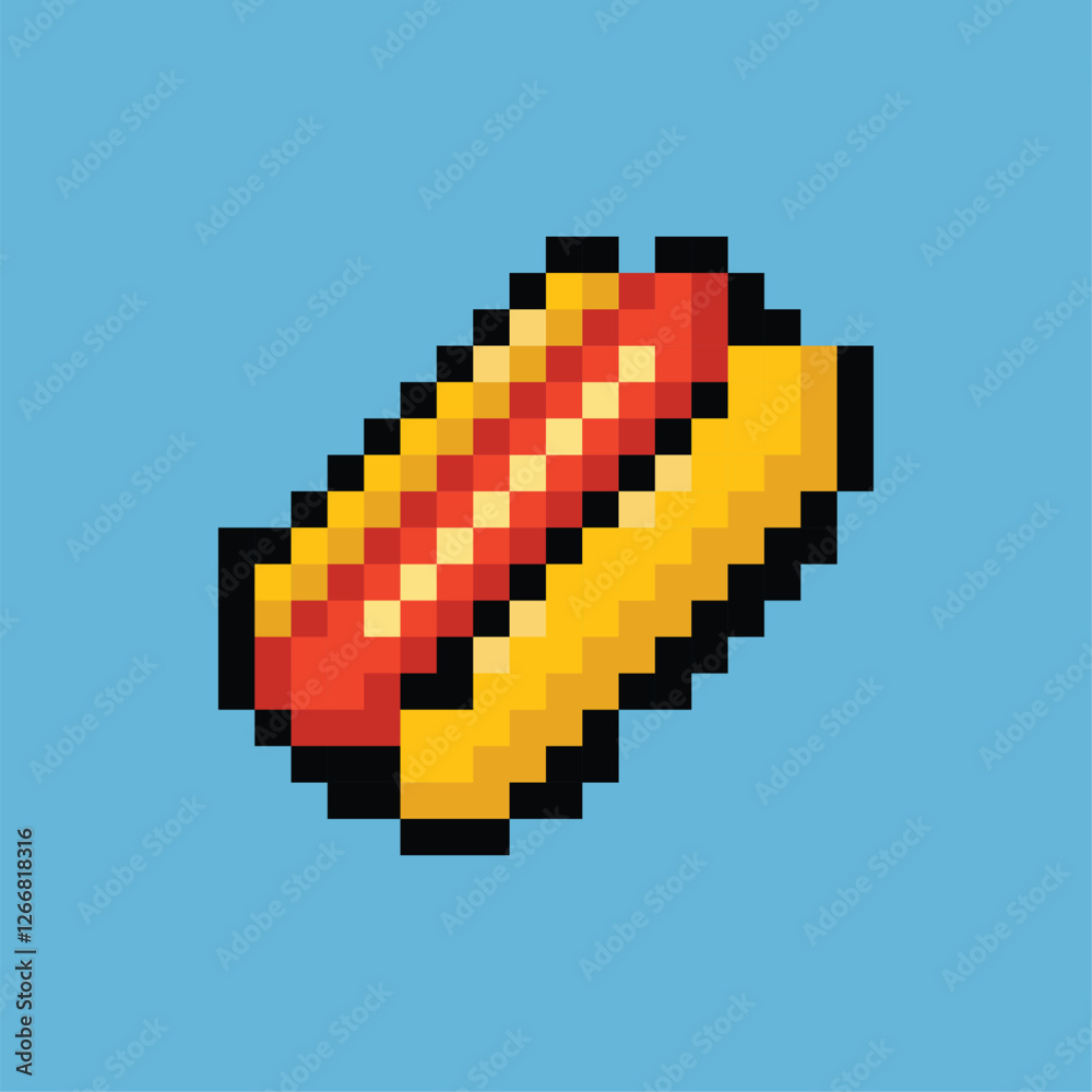 Fototapeta premium pixel hot dog vector illustration