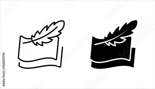 fabric with feather filler icon set, high comfort structure, less weight, vector illustration on white background.