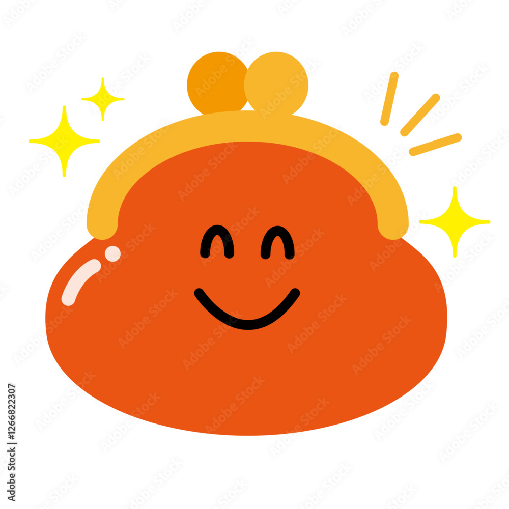 ふっくら太った笑顔のかわいいがま口