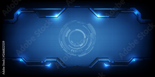  Futuristic frame,screen,panels,border and windows for head up display or dashboard control and technology background.Future sci fi tech style design concepts.Vector illustrations.