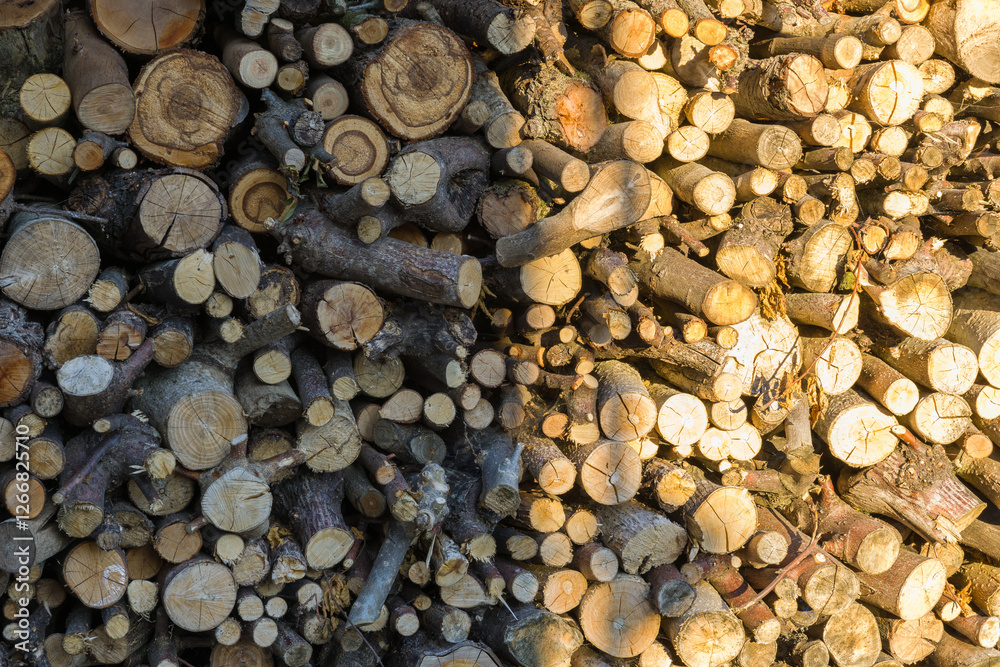 Pile of wood logs ready for winter Pile of wood logs ready for winter