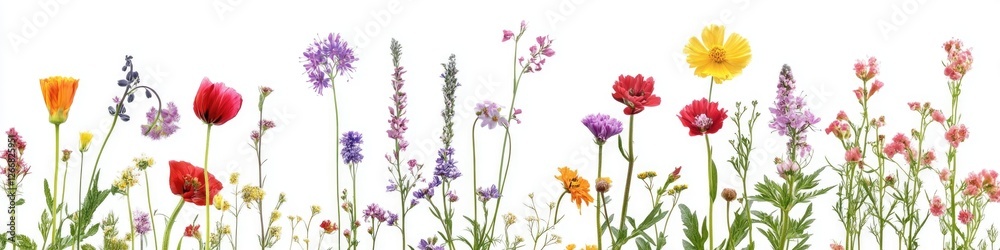 Obraz premium A picture of a bunch of flowers growing on the grass, a simple and peaceful scene