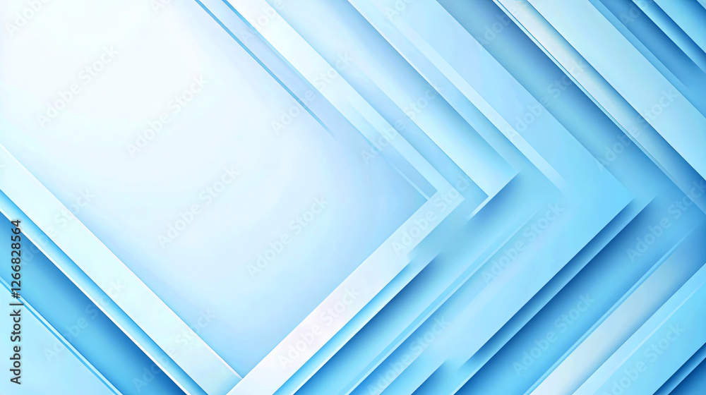 Fototapeta premium Minimal geometric background with layered blue shapes