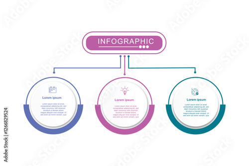 Business infographic design template with 3 options, steps or processes