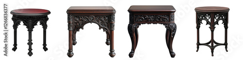 Impressive Collection of Meticulously Crafted Ornate Chinese Antique Furniture with Intricate Carvings and Detailed Designs Showcased in a Luxurious Interior Design Setting photo