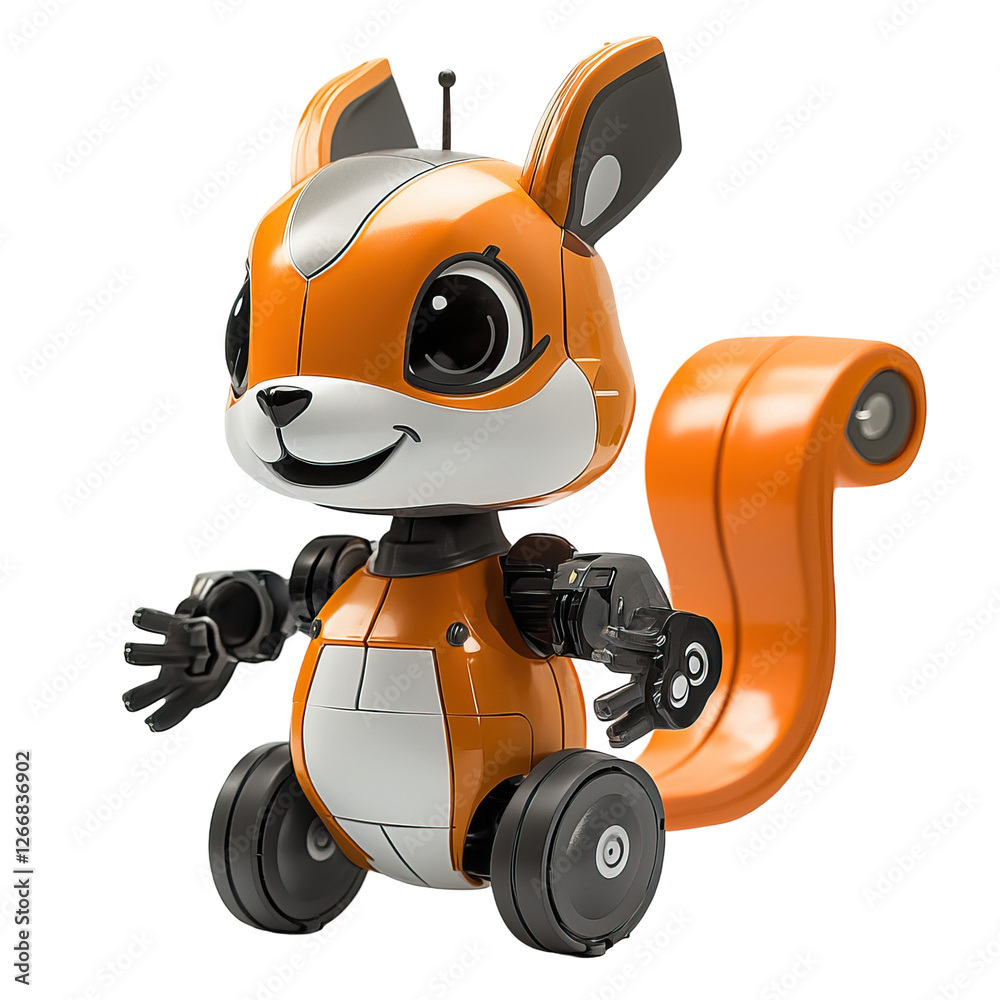 Friendly Cartoon Robot Squirrel Toy with Big Eyes and Playful Design for Children and Collectors Friendly Cartoon Robot Squirrel Toy with Big Eyes and Playful Design for Children and Collectors