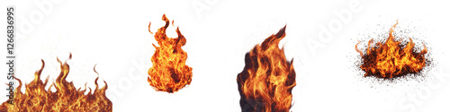Intense fiery flames and a dramatic raging of heat and light with glowing embers scorching heat and billowing smoke  The image depicts the explosive power and destructive energy of an uncontrolled
