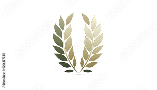 Nature-themed logo using olive green and pastel beige gradients in leaf-like motifs on white