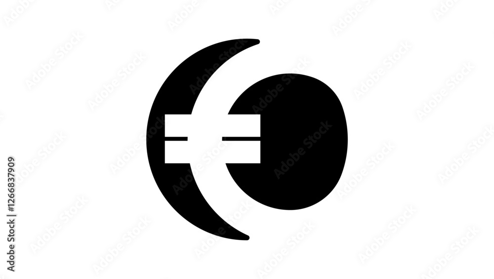 Obraz premium Euro logo , black isolated silhouette