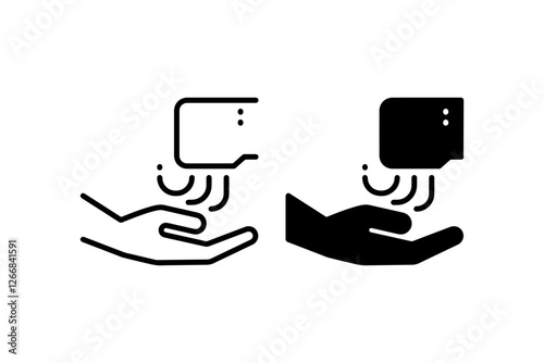 Digital transaction hand and card icon Vector