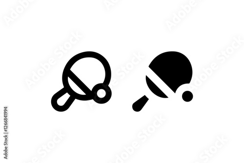 Ping pong paddle and ball icons Vector