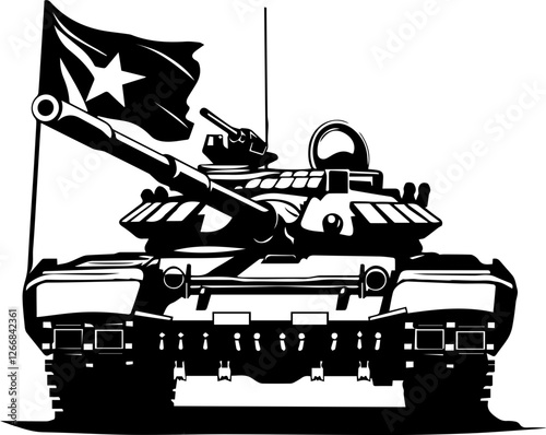 Tank simple vector design illustration military machine