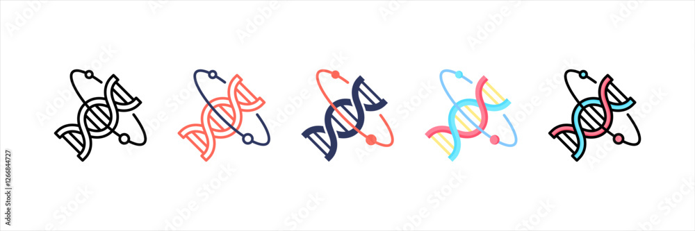 Genetic Engineering Multistyle Icon Set Genetic Engineering Multistyle Icon Set