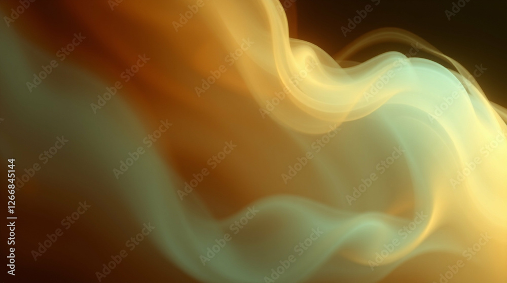 Obraz premium Abstract luminous waves in warm earthy tones on a dark background