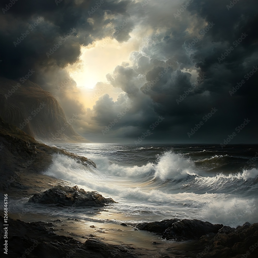 Obraz premium storm on the sea