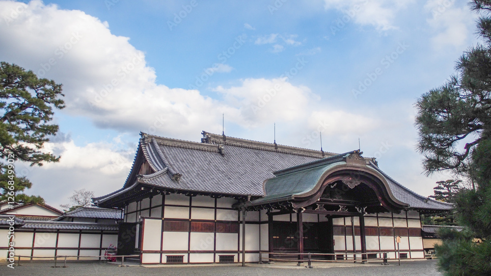 Ancient buildings in Nijo Castle, Kyoto, Japan