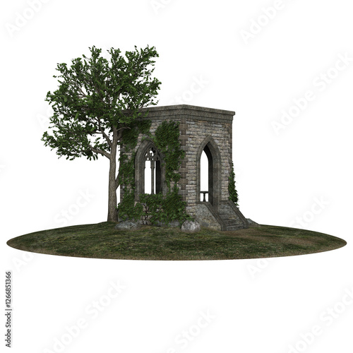 3D render of a medieval fairy-tale building