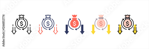 Reduction Multistyle Icon Set