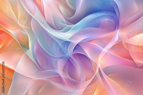 Wallpaper Mural Colorful Abstract Wavy Pattern. Colorful abstract wavy pattern in soft pastels, perfect for artistic designs and backgrounds. Torontodigital.ca