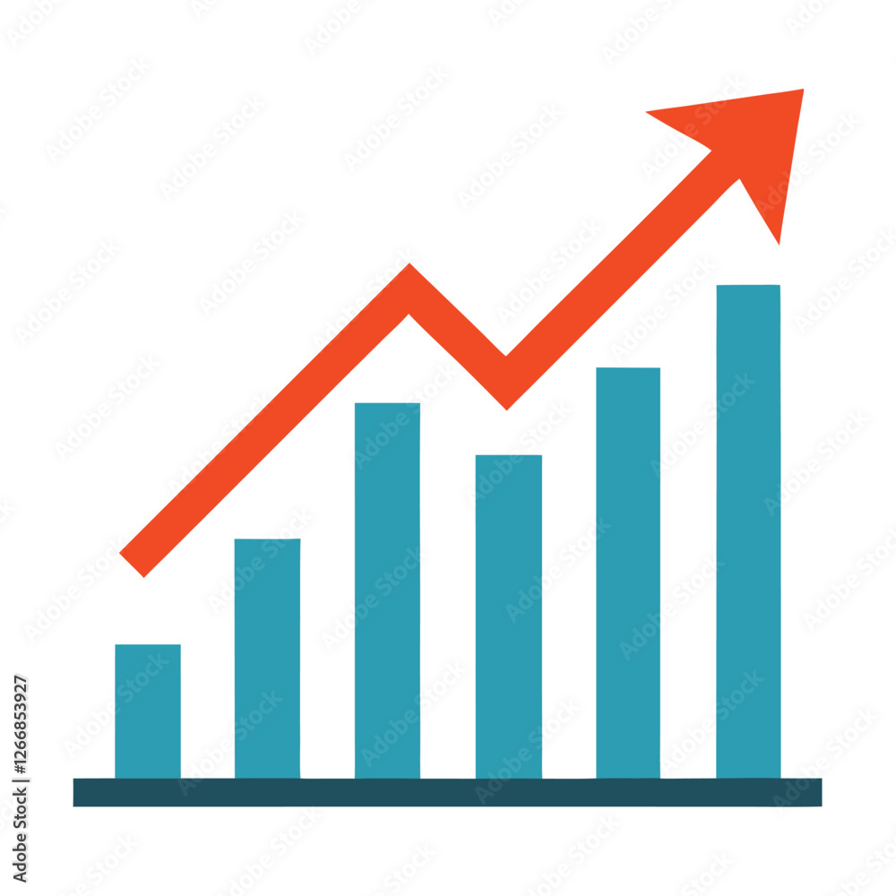 Growing Graph Icon Vector Design - Simple and Detailed Growing Graph Icon Vector Design - Simple and Detailed
