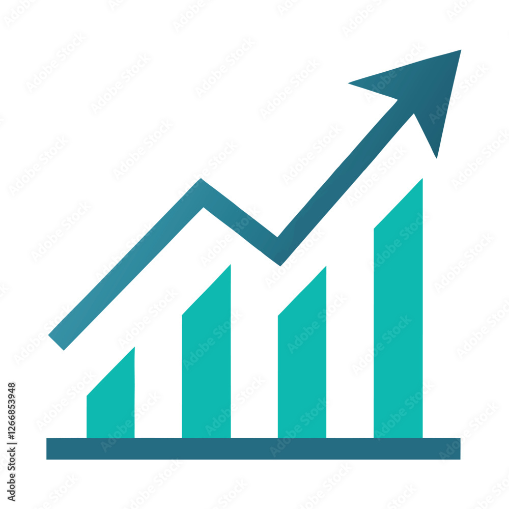 Growing Graph Icon Vector Design - Simple and Detailed Growing Graph Icon Vector Design - Simple and Detailed