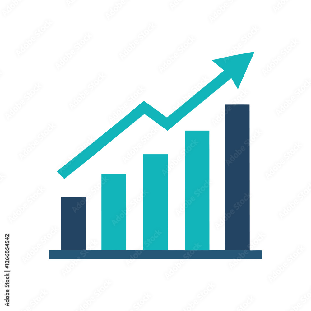 Growing Graph Icon Vector Design - Simple and Detailed Growing Graph Icon Vector Design - Simple and Detailed