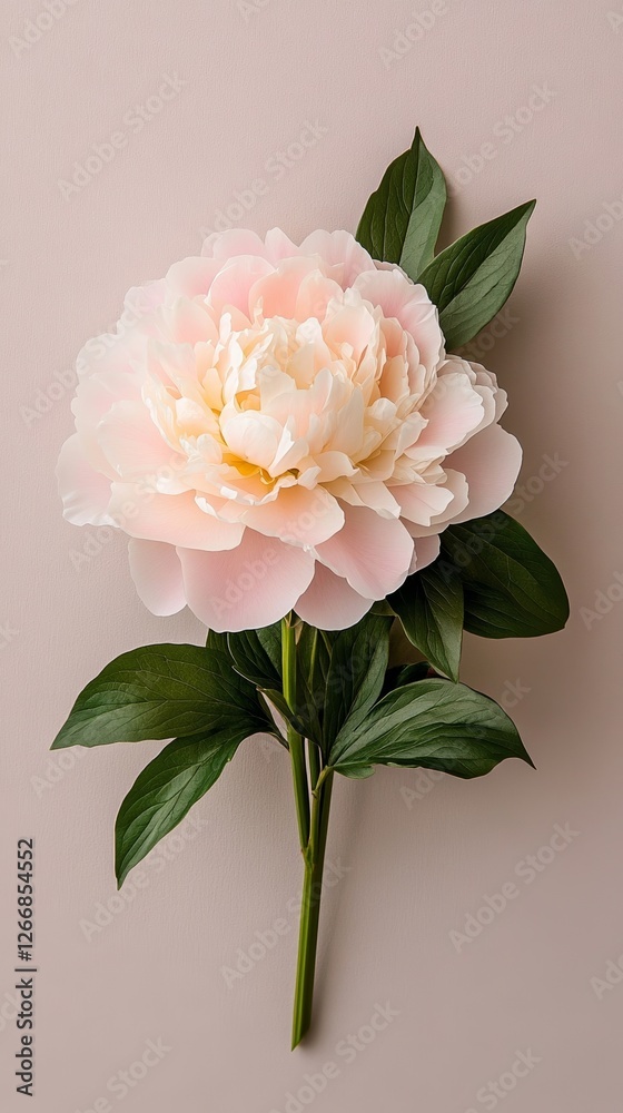 Elegant Isolated peony blossom with intricate ruffled petals on a gradient pink to white background elegant and clean floral focus Elegant Isolated peony blossom with intricate ruffled petals on a gradient pink to white background elegant and clean floral focus