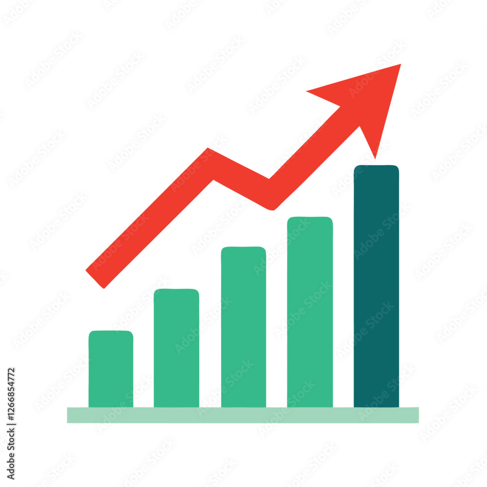 Growing Graph Icon Vector Design - Simple and Detailed Growing Graph Icon Vector Design - Simple and Detailed