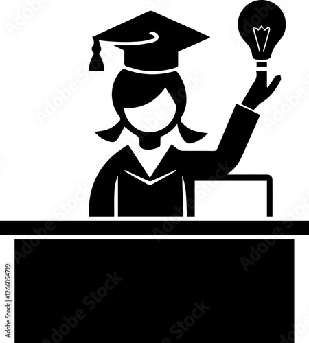 Teacher simple vector design illustration study