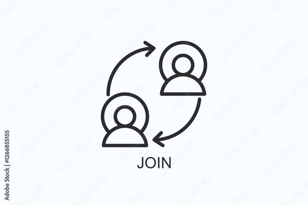 Obraz premium Join Icon Or Logo Isolated Illustration