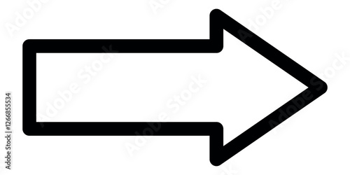 large size black long arrow. Straight long arrow icon. black long arrow pointing to right site in isolated background. Bold thine long arrow.