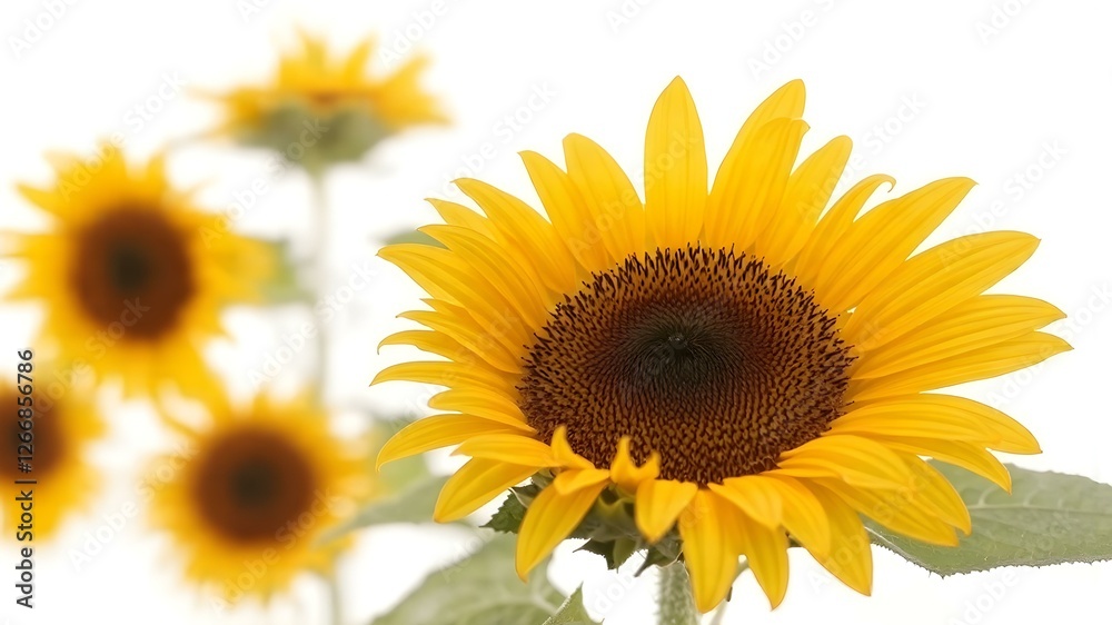 Sun-Kissed Sunshine: A vibrant yellow sunflower basks in the golden rays of the sun, its petals unfurling in a captivating display of nature's beauty. Sun-Kissed Sunshine: A vibrant yellow sunflower basks in the golden rays of the sun, its petals unfurling in a captivating display of nature's beauty.