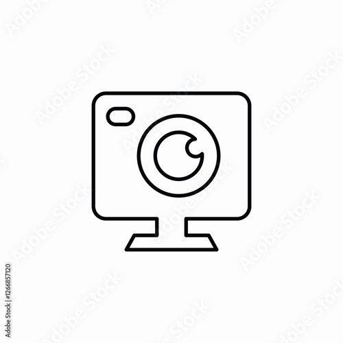 Monitor time clock screen icon vector sign