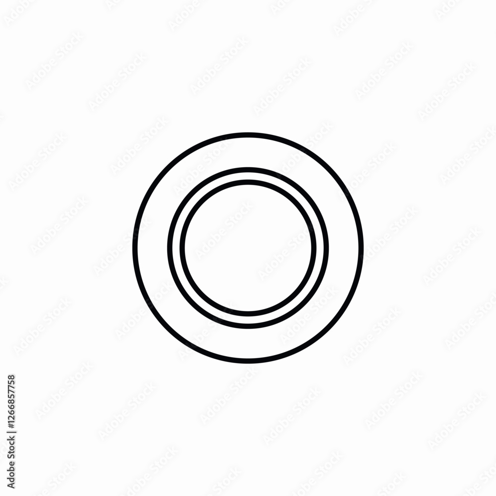 Plate dish kitchen utensil icon vector sign Plate dish kitchen utensil icon vector sign