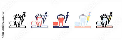Tooth Extraction Multistyle Icon Set