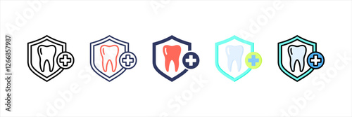 Dental Insurance Multistyle Icon Set