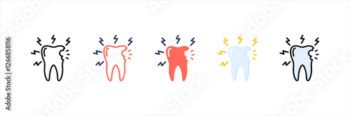 Tooth Pain Multistyle Icon Set