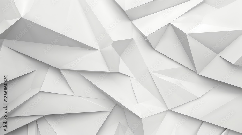 Abstract white geometric background with sharp angles and folds, ideal for modern design and digital projects Abstract white geometric background with sharp angles and folds, ideal for modern design and digital projects