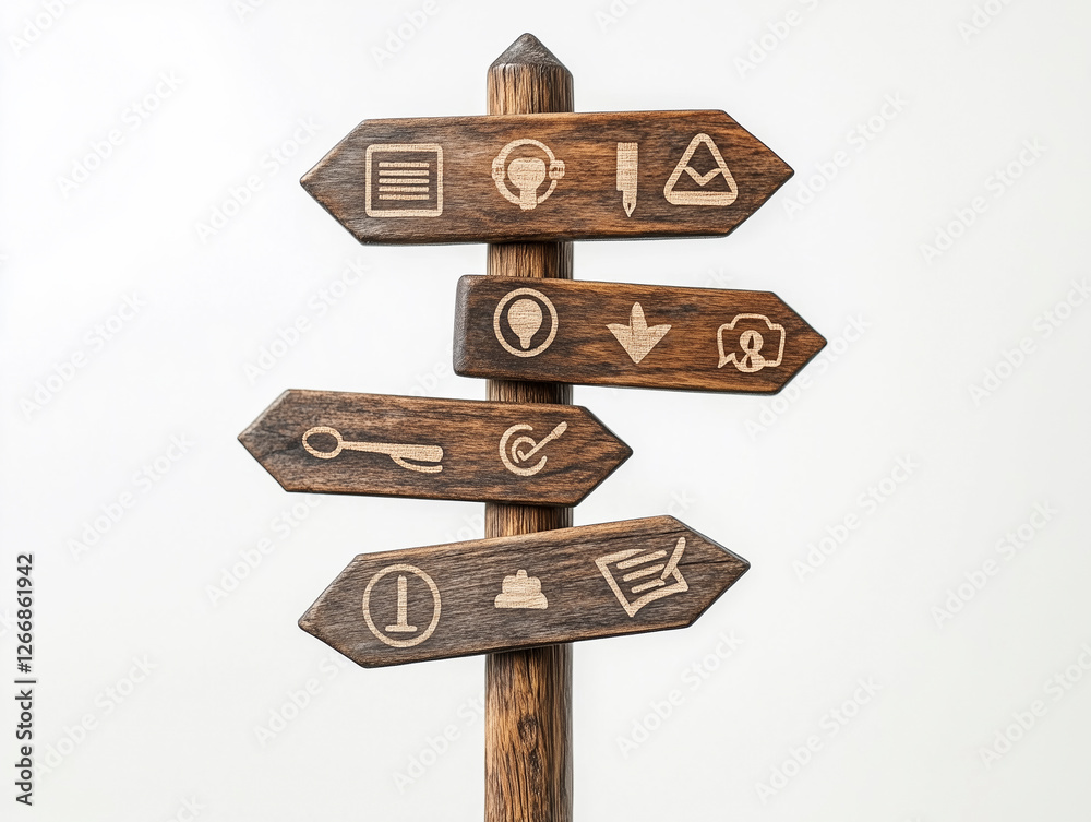 High-quality close-up of a signpost symbolizing lifelong learning paths. High-quality close-up of a signpost symbolizing lifelong learning paths.