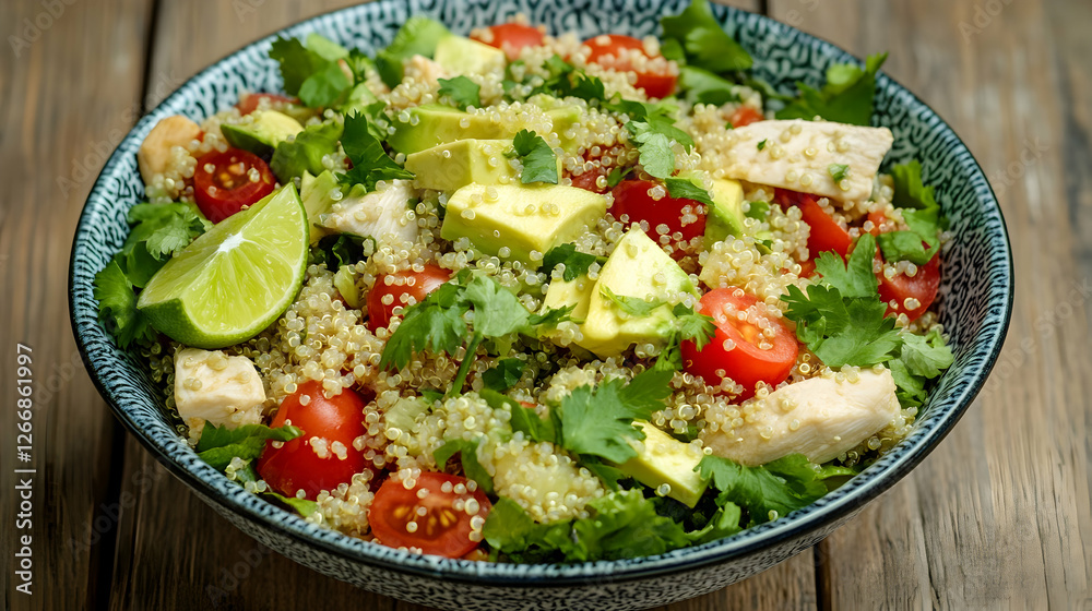 Quinoa chicken salad with avocado and lime Quinoa chicken salad with avocado and lime