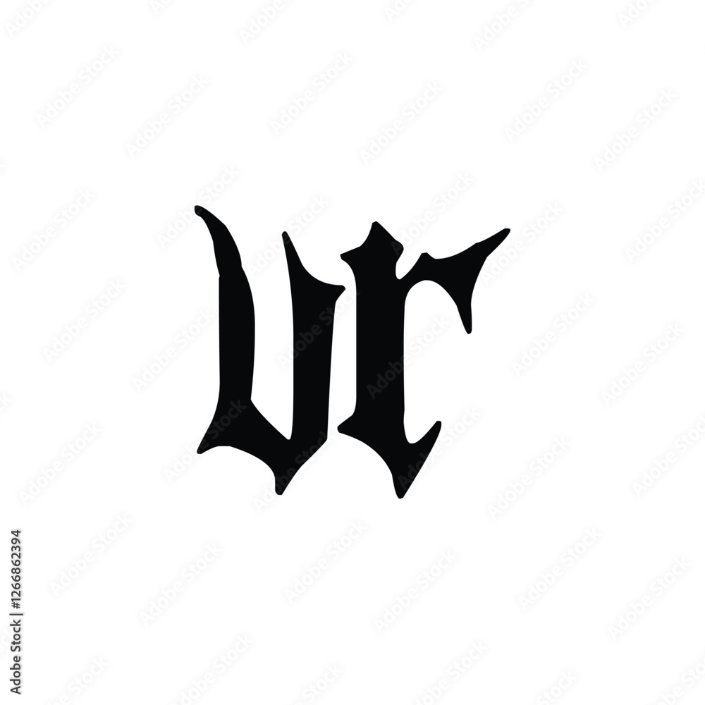 Fototapeta premium VR monogram logo design letter text name symbol monochrome logotype alphabet character simple logo