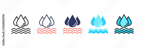 Water Multistyle Icon Set