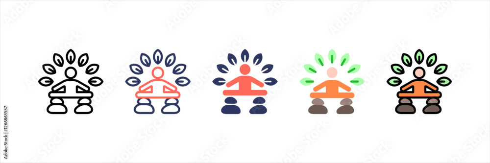 Yoga Multistyle Icon Set