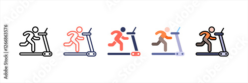 Treadmill Multistyle Icon Set