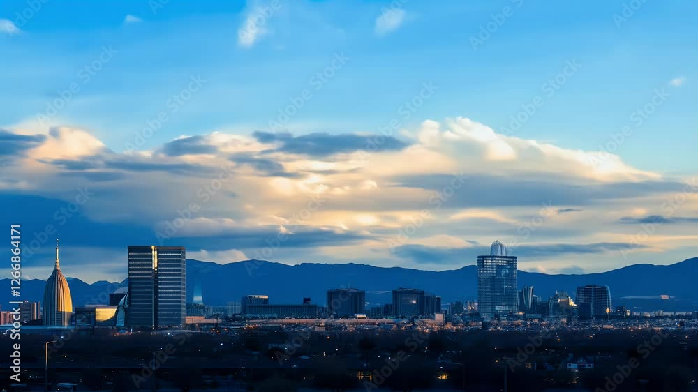 Time lapse video capturing blue skies fluffy clouds drifting Denver’s downtown skyline showcasing urban beauty ultra high definition Time lapse video capturing blue skies fluffy clouds drifting Denver’s downtown skyline showcasing urban beauty ultra high definition