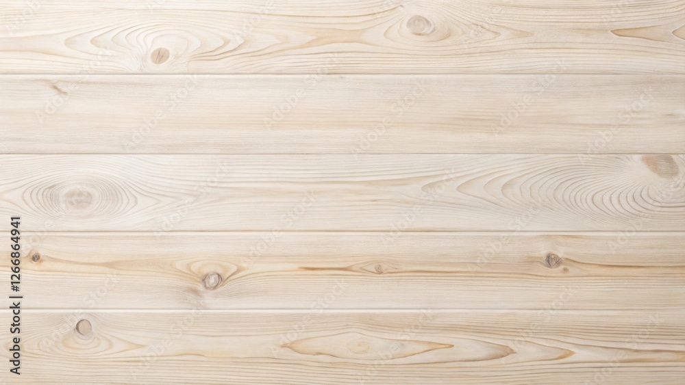 Fototapeta premium Creamy Beige Wooden Planks Displaying Natural Grain Patterns and Subtle Knots, Ideal for Backgrounds and Textures