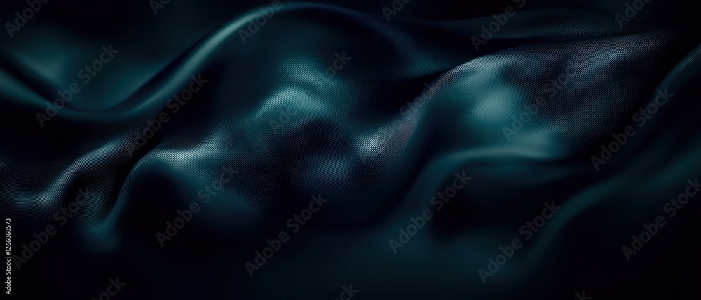 Obraz premium Dark Teal Silk Fabric Drape