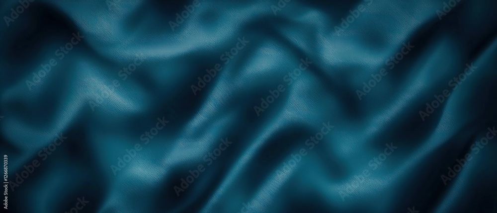 Obraz premium Deep Teal Fabric Drape Texture Background