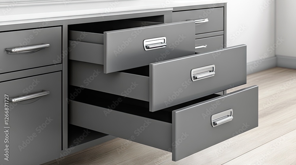 Office filing cabinet with multiple secure drawers Office filing cabinet with multiple secure drawers
